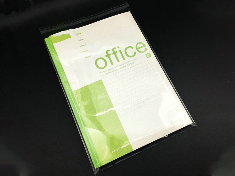 Notebook im OPP-Beutel für den Export